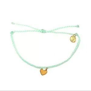 Mint Mini Braided PURAVIDA Gold Bitty Heart Charm last one!